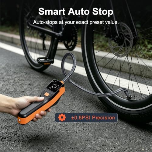 BEVA Tire Inflator Portable Air Compressor, Fast Inflation Bike Pump with Digital Pressure Gauge and LED Light, 150PSI Portable Air Pump for Car Tires, Motorcycle, Bike, Ball - Thumbnail 3