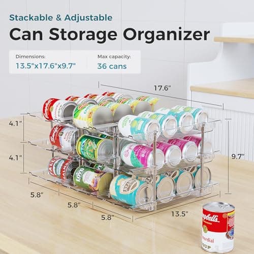 oylik Can Organizer for Pantry, 3 Tiers Can Storage Rack, up to 36 Cans Food Holders for Fridge, Cabinet and Pantry Organization - Thumbnail 2