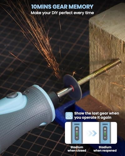 Schtumpa Rotary Tool Kit, Cordless Rotary Tool, 8V Rotary Tool with LED Lights, 5-Speed, 28000RPM, 2.0Ah Battery, 25 Accessories, for Carving, Engraving, Sanding, Polishing, Cutting and Pet Nails - Thumbnail 3