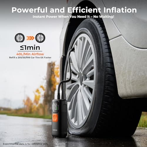 Tire Inflator Portable Air Compressor, 160 PSI Digital Tire Pump with Auto Shut-Off – Car, Truck, Motorcycle, Bicycle & Sports Ball Air Pump - Thumbnail 3