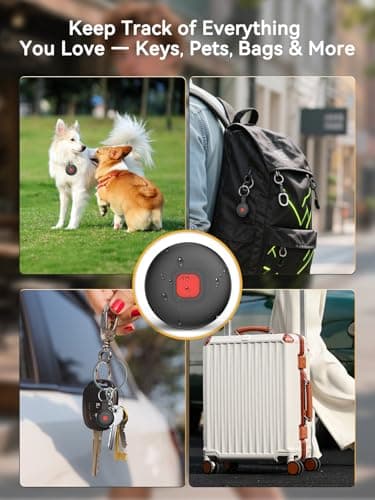 Bluetooth Dog Tracker Tag, Pet Tracker for Dogs with Silicone Collar Holder, Works with Apple Find My & Android Find Hub, IP67 Waterproof Anti-Lost Locator - Thumbnail 6