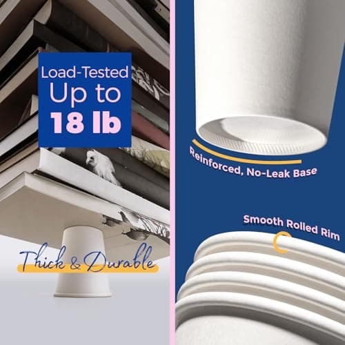 Fit Meal Prep 100 Pack 8 oz Disposable Coffee Cups with Lids, Premium Paper To Go Cups for Hot/Cold Beverages, Leak Proof Travel Cups for Cold/Hot Beverage, Office (White Lids) - Thumbnail 3