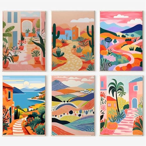 ijbnhd 6 Pack Paint by Numbers Kit for Adults Beginner, Landscape Adult Paint by Number Kits on Canvas Without Frame, Scenery Oil Painting by Numbers for Home Decor Gift 12X16in - Image 1