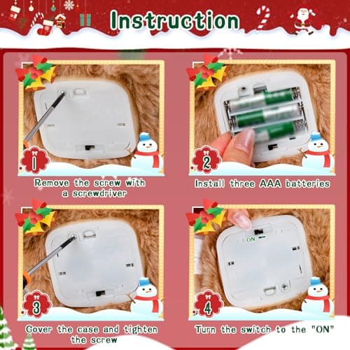 LLUKEME Reindeer Stuffed Animal Dancing Singing Plush with Music Light Voice Mimicking Function for Kids Adults Gifts - Thumbnail 6