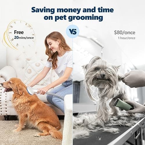 AsyPets Pet Grooming Vacuum Kit, Dog Clippers for Grooming,Cat Hair Brush Shedding Trimmer Supplies Tool,15Kpa Super Suction Power - Thumbnail 6