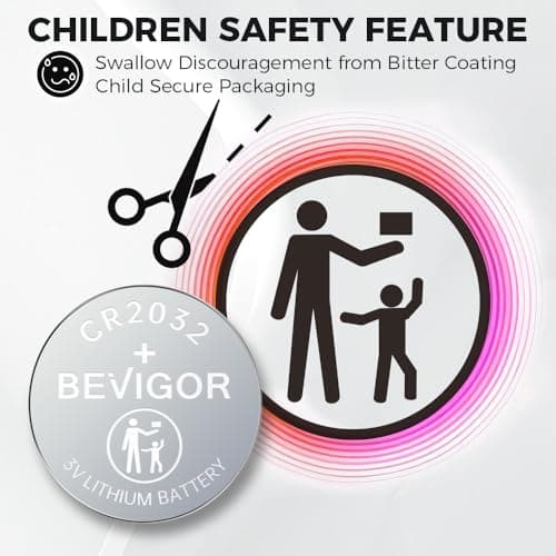BEVIGOR 2032 Battery Compatible with AirTag CR2032 Lithium 3V Coin Battery for Child Safety, Suitable for Key Fobs, Smart Sensors, Scales, Candles and More (CR2032-16P) - Thumbnail 4