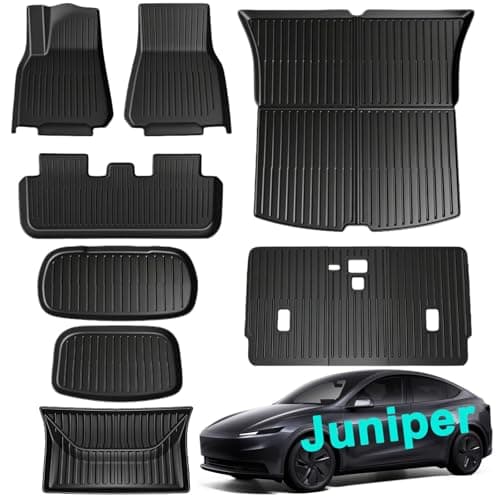 SUPER LINER Tesla Model Y Juniper 2025 2026 Floor Mats & Cargo Liners Full Set 10 PCS Extra-Thick TPE CabinProtect™ for 5-Seater | All-Weather Pet & Child-Friendly Accessories(Not for Standard) - Thumbnail 2