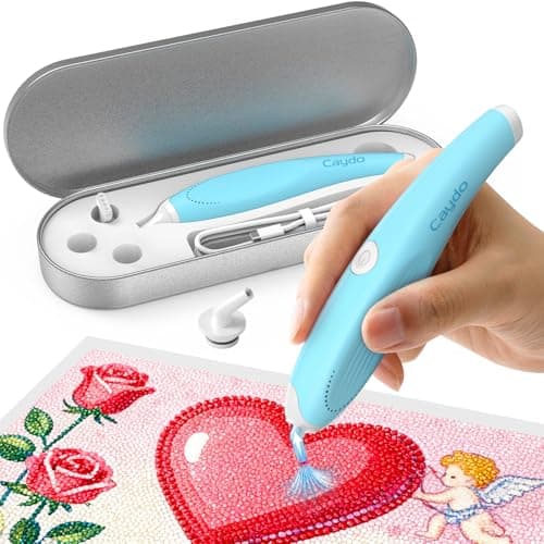 Caydo Cordless Electric Diamond Painting Pen, E-Painter for Diamond Painting - Diamond Art Pen with Vacuum Technology, Ergonomic Design & Storage Tray – No Wax, Patented (Blue) - Image 1