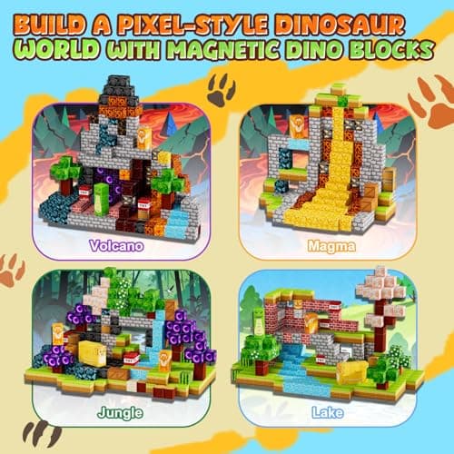 Belveora Magnetic Building Blocks - 154 PCS Large 1 Inch Magnet Cubes, STEM Construction Set for Kids Ages 3 4 5 6 7 8 9 10, Sensory Montessori Toys for Boys & Girls Easter/Birthday Gifts (with Mat) - Thumbnail 6