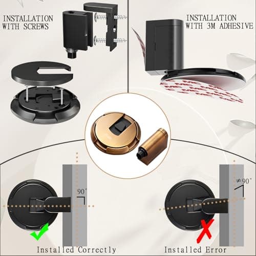 UBVIF No Magnetic Door Stopper, Adjustable, Mechanical Doorstop, Windproof Door Stop for Indoor, No Nails/Screws Needed,Heavy Duty Door Holder,Keep Door Open (1, Matte Brown Bronze) - Thumbnail 6