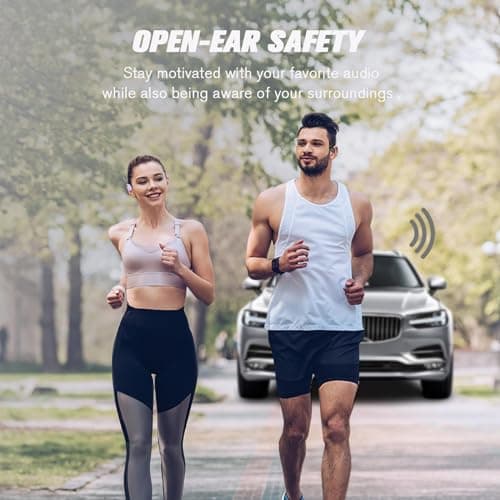 Xmenha Over The Ear Earbuds Open Ear Buds Headphones Over Ear Air Bone Conduction Earbuds Earphones Bone Conducting Air Bone Conduction Headphones Bluetooth Over-Ear Black - Thumbnail 2