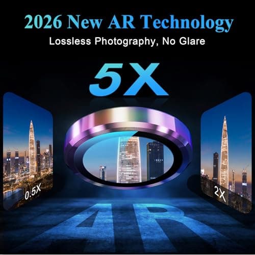 YWXTW Camera Lens Protector for Samsung Galaxy S26 Ultra, [5X Stronger] Individual Metal Ring Tempered Glass Camera Cover for Galaxy S26 Ultra Accessories, Anti Scratch, 1 Set - Thumbnail 4