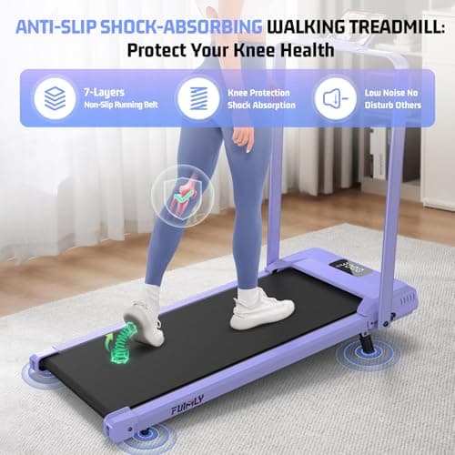 FUNMILY Foldable Walking Pad with Handle Bar, 4 in 1 Under Desk Treadmill with Incline, 2025 Upgraded Smart Folding Treadmill for Home/Office, 300 lbs Weight Capacity, Ultra-Quiet - Thumbnail 4