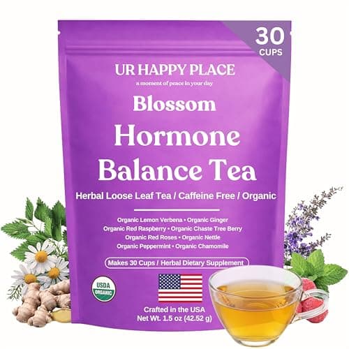 Hormone Balance for Women Tea with Red Raspberry Leaf, Chamomile, Peppermint, Nettle & Chaste Tree Berry – Organic Herbal Loose Leaf Tea for Women, Caffeine-Free, Daily Balance & Women’s Wellness Support