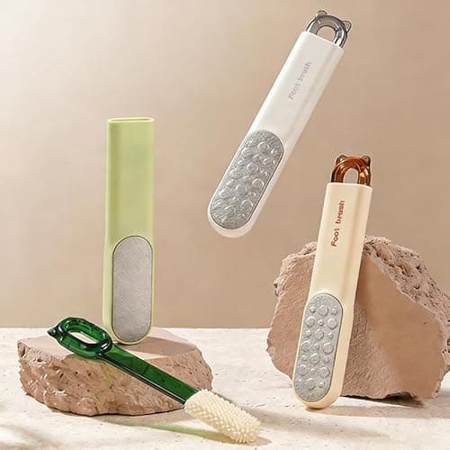 Foot Callus Remover, Foot File Callus Remover for Feet, Double Sided Foot Scrubber with Soft Silicone Brush, Pedicure Tools for Feet Care Dead Skin Calluses (Green) - Image 1