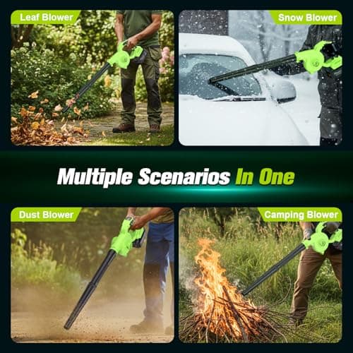 Brushless Electric Cordless Leaf Blower with Battery and Charger, 3 Speed Mode, Lightweight Cordless Blower for Blowing Leaves, Patio Cleaning, Blowers for Lawn Care and Dust - Thumbnail 6