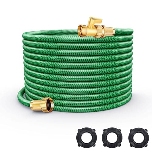 Non-Expanding Garden Hose 100ft, Flexible Weather-resistance Water Hose with 3/4" Solid Leakproof Connector, Knot-free & Anti-cracking & Durable Garden Hoses for Outdoor Watering Cleaning - Image 1