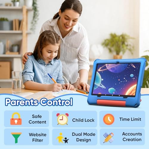 10 inch Kids Tablet, Android 16 Tablet for Kid, Octa-Core Processor, 24GB RAM, 64GB ROM 1TF Card Expandable for Toddler Children,Tablets with Case, Parental Control, 6000mAh, WiFi, BT5.0, Dual Camera - Thumbnail 3