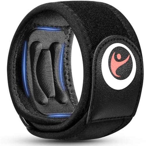 Oberlet Tennis Elbow Brace for Men Women with Tendonitis for Elbow Pain Relief - Adjustable Strap with Two Removable Gel Pads, Golfers Elbow Brace, Counterforce Arm Forearm Support Band - Black 1 Pack - Image 1