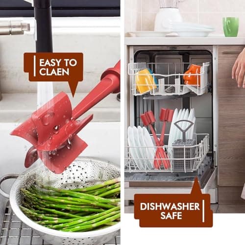 Meat Chopper for Hamburger, Premium Heat Resistant Masher and Smasher for Ground Beef, Ground Turkey and More, Nylon Ground Beef Chopper Tool and Meat Fork, Non Stick Mix Chopper (red (color)) - Thumbnail 4