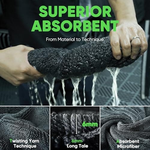 KKV 2-Pack Microfiber Towels (35"x 24") Extra Large Ultra Absorbent Drying Towel for Cars and Trucks, Without Streaks, Scratches, or Water Spots - Thumbnail 4