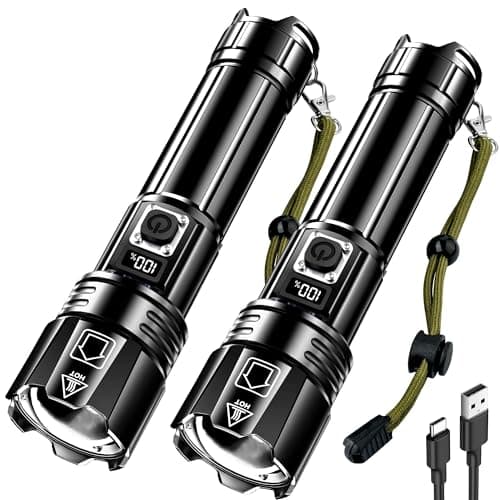 AKNEAR Rechargeable LED Flashlight 99000 High Lumens, Super Bright Flashlights with Zoomable & USB C Rechargeable & 5 Light Mode & IPX-7 Waterproof, Powerful Flash Light for Home, Hiking, Camping - Image 1