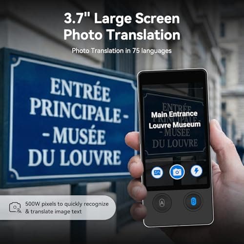 W12 Language Translator Device, 2026 Upgraded AI Translator No WiFi Needed, Support ChatGPT, 140+ Languages Instant Two-Way Translator, Offline/Photo Translation for Business Travel - Thumbnail 5