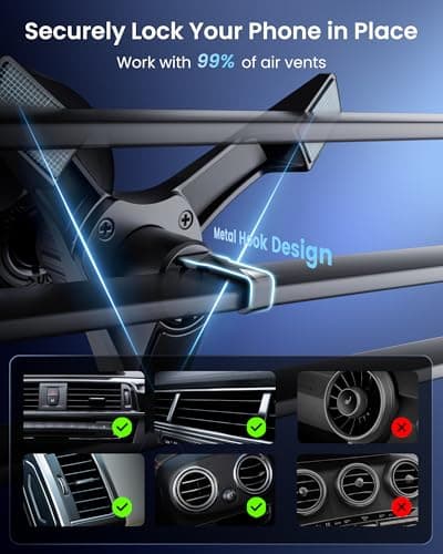 avedio links Qi2.2 25W Wireless Car Charger Magnetic Phone Holder Mount for Magsafe with Cooler for Air Vent, Wireless Fast Charger 25W for iPhone 16-17 Series with iOS 26,15W for iPhone 12-15 (Grey) - Thumbnail 6