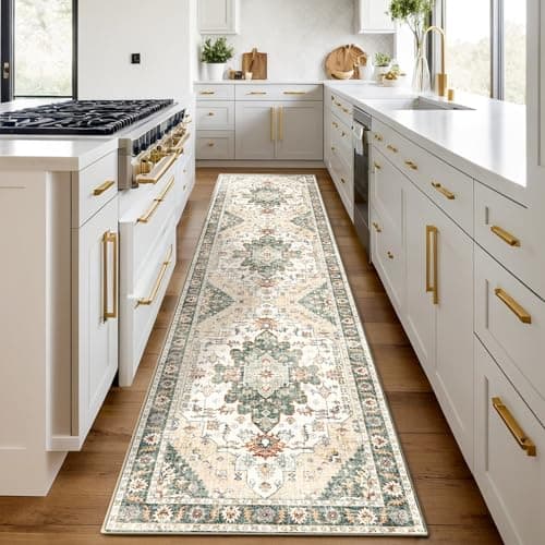 Roseek Rug Runners for Hallways Non Slip, 2.6x8 Kitchen Rugs Washable Vintage, Boho Area Rug for Living Room, Low Pile Distressed Rugs Carpet Runners for Bedroom, Entryway, Laundry - Image 1