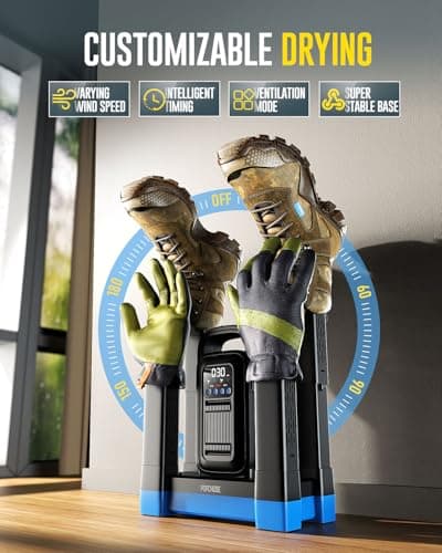 POPCHOSE Heavy-Duty Boot Dryer, Upgraded Shoe Dryer Helps Reduce Odor, Glove & Boot Warmer, Fast 1.5-Hour Drying Dual Dir Duct with Heating Blower, Silent & Adjustable Timer - Thumbnail 5