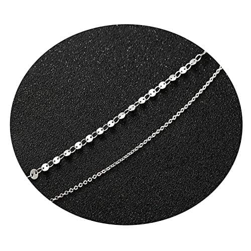 Valloey Rover Women Handmade Dainty Anklet Silver 14K Gold Plated Bead Boho Beach Rhinestone Foot Chain Adjustable Ankle Bracelet for Women - Thumbnail 5