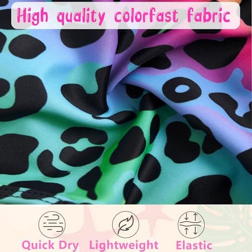 swimsobo Toddler Girls 3-4T Tutu Swimsuits Purple Leopard Bathing Suit 1 Piece Swimwear - Thumbnail 4