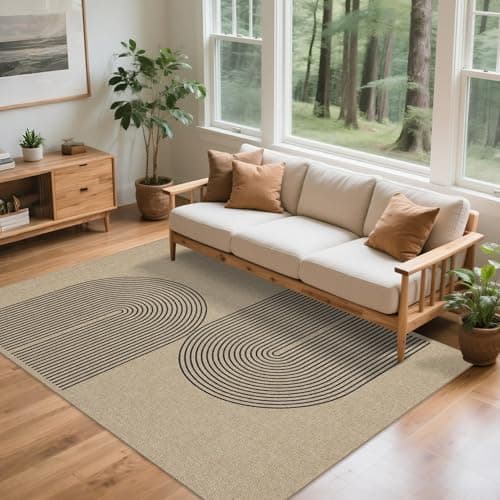Arvenchy Easy Jute Rug 5x7: Indoor Outdoor Natural Boho Area Rugs for Living Room Patio Washable - Farmhouse Neutral Contemporary Carpet Mat for Entryway Bedroom Kitchen Backyard Sunroom Non Slip - Thumbnail 5