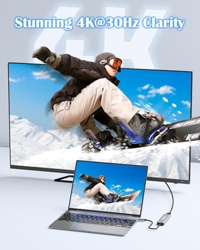 5 in 1 USB C Hub Multi-Port Adapter USB A 3.0 5Gbps Data Ports, 2X USB A 2.0 with PD 100W Charging, Type-C to HDMI Adapter 4K@30Hz Data Ports for PC, Desktop, Mac Book Air pro Dell and More (Silver) - Thumbnail 6