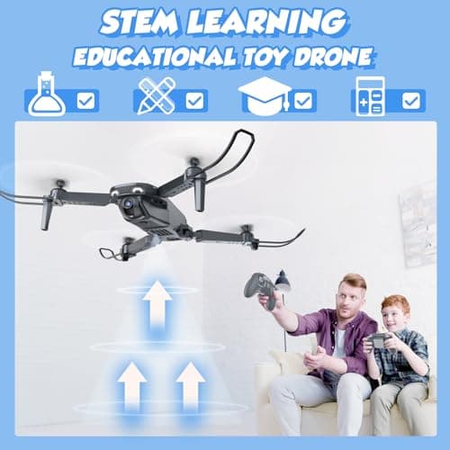 Drone with Camera for Kids Adults Beginners - 1080P HD RC Quadcopter with One Key Start/Land, Altitude Hold, Gravity Control, 2 Batteries, Cool Toys Gifts for Boys Girls, Black - Thumbnail 6