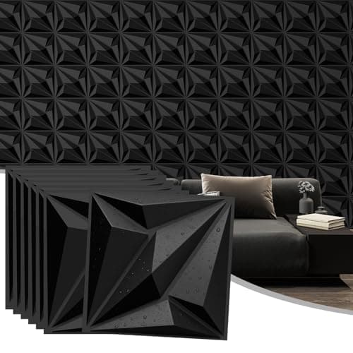 33 Pack 3D Wall Panels Peel and Stick Accent Wall Panels (Black 33pack) - Image 1