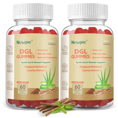 DGL Gummies | Deglycyrrhizinated Licorice Root Extract, Quercetin, Aloe Vera, Anise Seed Powder | Gut Health, Stomach Soothe, Gerd Support, Digestive Comfort | Gluten Free, 120 ct(Strawberry Flavor) - Image 1