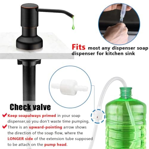 Sink Soap Dispenser Extension Tube Kit with Upgraded Check Valve, 47" Under Counter Soap Dispenser Tube for Kitchen Sink, Fit Most Soap Containers, Strong Suction, No More Tiny Bottle Daily Refills - Thumbnail 5