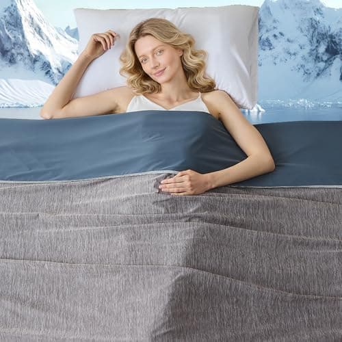 PENGZHU TECHNOLOGY Cooling Blanket Queen Size, 90"x90" Cooling Blankets for Hot Sleepers, Cold Blanket Thin Lightweight Breathable Soft for Couch Bed, Lightweight Blanket Keep Cool for Night Sweats - Image 1