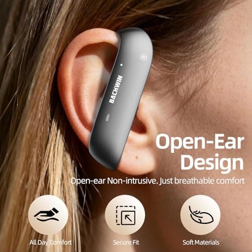 ATHONGL Wireless Earbuds,Bluetooth 5.4 100H Playtime Headphone with Mic,Stereo Sound,Easy Button Controls,Ultra-Comfort Snug Fit Sports Ear Buds for Sports Meeting Running Workout Gym (Grey) - Thumbnail 5