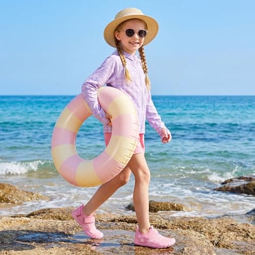 Stelle Kids Water Shoes for Girls Boys Swim Beach Hiking Pool Shoes Quick Dry Barefoots for Toddler/Little/Big Kids（Pink，10MT） - Thumbnail 2
