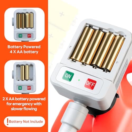 Fuel Transfer Pump with Auto-Stop Sensor Battery Powered,3 Tank Adapter, Cordless Battery Siphon Pump for Gasoline, Diesel, Kerosene – Ideal for Vehicles, Lawn Mowers - Thumbnail 3