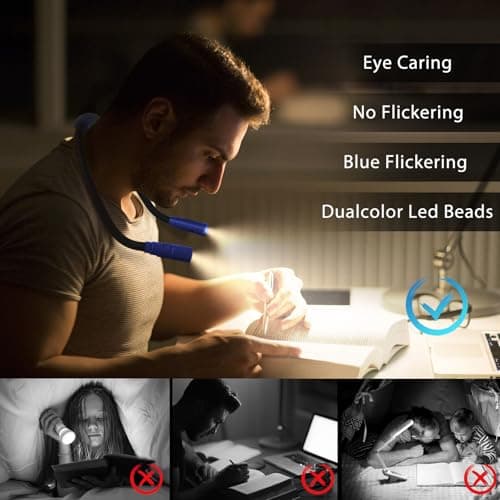 Portable Neck Light for Knitting & Crafts with 3 Light Settings, Dark Blue - Thumbnail 6