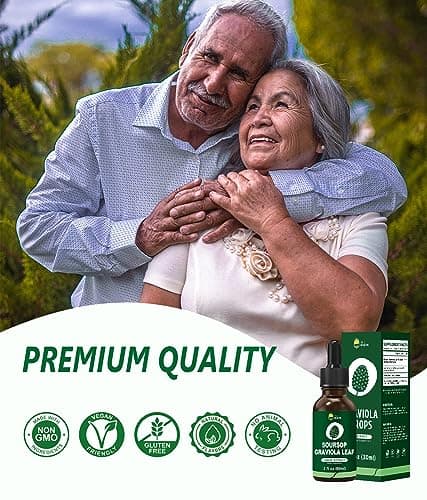 Organic Soursop Graviola Leaf Extract Liquid Drops | Soursop Bitters Liquid | GMP Certified | Vegan, Non-GMO, Gluten Free | Immune Support | 2 Fl Oz - Thumbnail 6