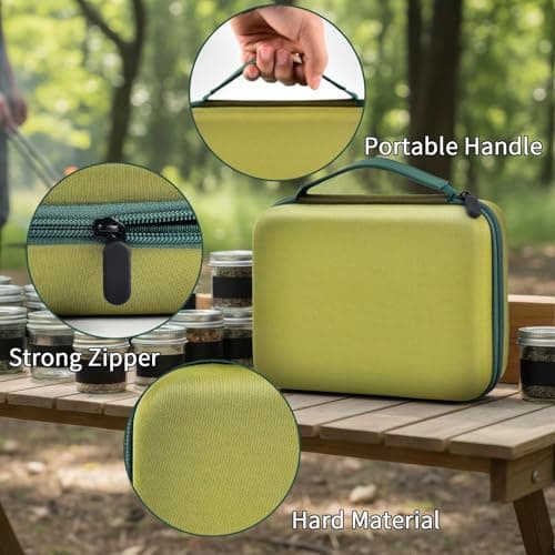 Case Compatible with Brother for P-Touch PT-N10/ PT-N20/ PTH110/ PRTH110/Pro/PT-H111 Portable Label Maker, Label Printer Storage Holder for Label Tape, AC Adapter, Charging Cable (Box Only) (Green) - Thumbnail 3