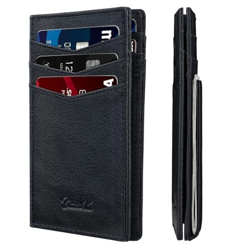 Zitahli Mens Slim Wallet - RFID Blocking Leather Bifold with Magnetic Closure, 12+ Card Capacity ID Window | Money Clip Gifts for Him - Image 1