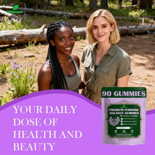 DEWANG Premium Feminine Balance Gummies for Women’s - Immune Support& PH Balance - Vegan, Gluten-Free - Grapes Flavor, 90 Count 45 Servings (Grape) - Thumbnail 4