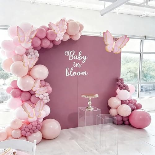 3D Butterfly Wall Decor - Gold Paper Butterflies Sticker for Balloon Arch Garland & Cake Topper - Removable Mural Decals for Baby Shower, Wedding, Nursery & Girls Room Decoration (Pink) - Thumbnail 3