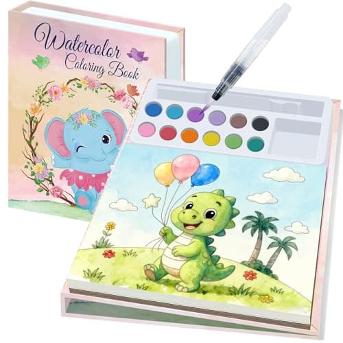 Kalysky Paint with Water Books for Kids Ages 4-8, Mess Free Water Color Painting Set for Toddlers, Travel-Friendly & Birthday Gift - Image 1
