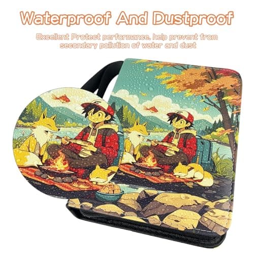 TanoShiimii Trading Card Binder, 400 Pocket Card Album, 3-Ring Refillable Binder with Zipper, Water-Resistant PU Leather for TCG Collectors, Kids and Friends Twilight Trainer - Thumbnail 5